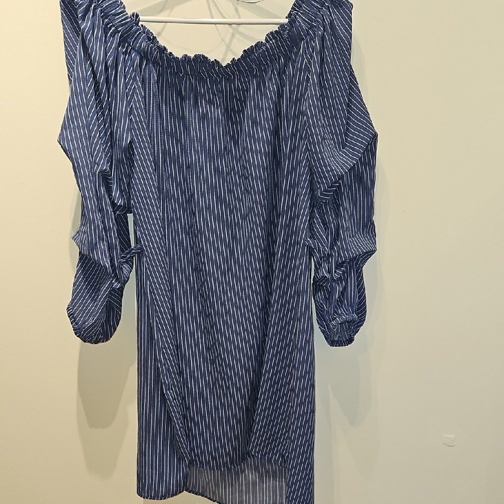 Revamped Navy and White Striped Top